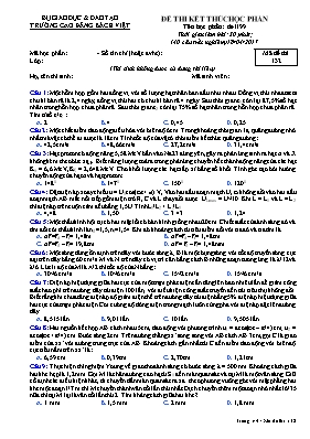 Đề thi kết thúc học phần môn Vật lý - Mã đề 132 - Năm học 2016-2017 - Trường Cao đẳng Bách Việt